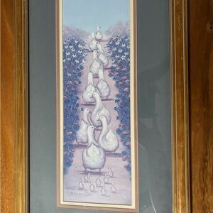 Vintage Framed Duck Art Beth Cummings 1986